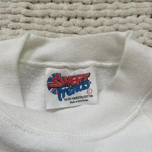 Womens White Vintage 90's Oxford University Crewneck Sweatshirt - Size Medium - Picture 3 of 4